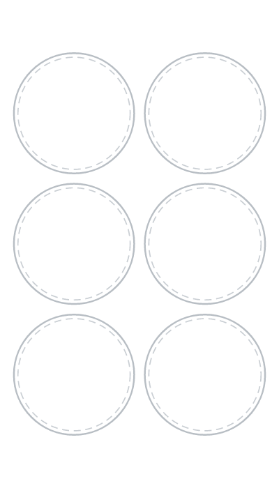 Blank 4×7 cut guide: 1.75 in circles, 6 outlines