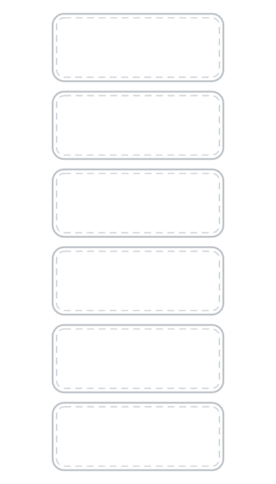 Blank 4×7 cut guide: 2.5 × 1 in labels, 6 outlines
