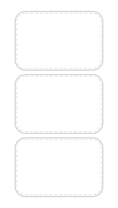 Blank 4×7 cut guide: 3 × 2 in labels, 3 outlines