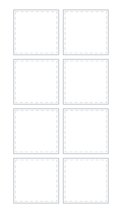 Blank 4×7 cut guide: 1.5 in squares, 8 outlines