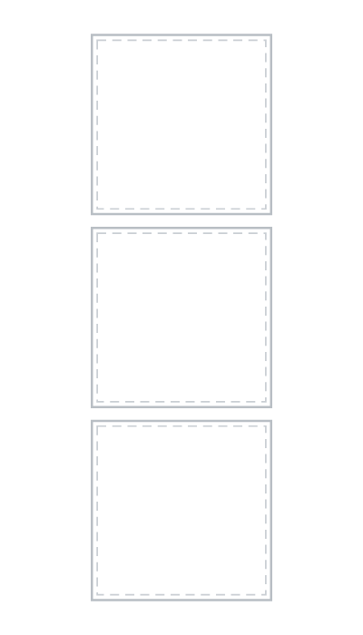 Blank 4×7 cut guide: 2 in squares, 3 outlines